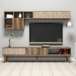 Arabic House Tv-meubel + Wandschap Milan Melamine Walnoot Incl. Wandschap Online