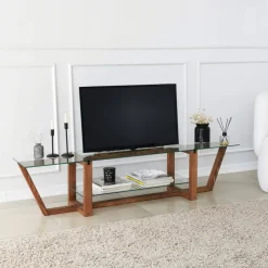 Arabic House Tv-meubel Amalfi Glas/Walnoot 160cm Outlet