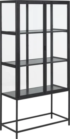 Giga Living Vitrinekast Bronx Metal 150cm - Zwart Sale