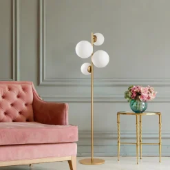 Arabic House Vloerlamp Fazli Goud 4-Lichts Goud/Wit Online