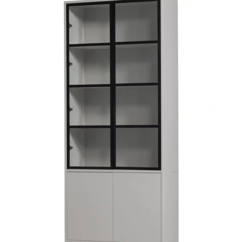 vtwonen Vitrinekast Basic 4-Drs Grenen Mist Sale