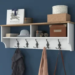 Arabic House Wandkapstok Pelitli Wit/Walnoot Outlet