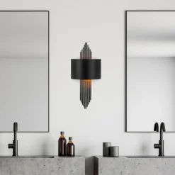 Arabic House Wandlamp Avdan Curve Zwart Halfrond