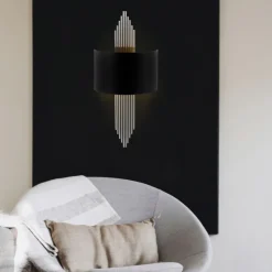 Arabic House Wandlamp Avdan Zwart/Zilver Halfrond Outlet