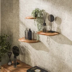 GM Wandschap Organic Acaciahout Naturel Set van 3 - Giga Meubel Outlet