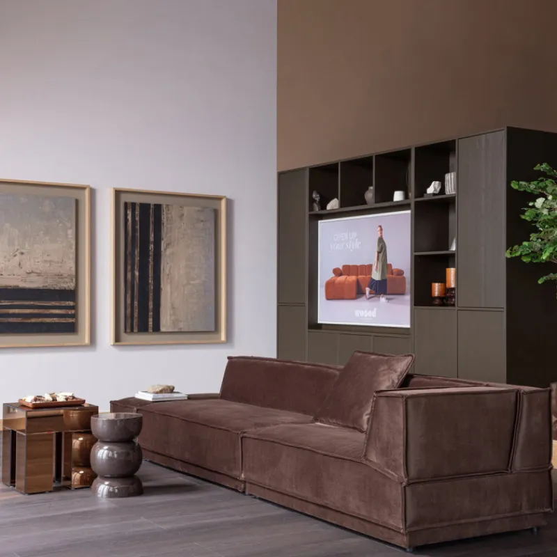 Woood Bijzettafel Mirrox Hout Spiegelglas Bruin