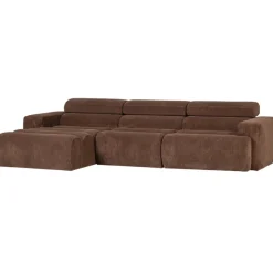 Woood Chaise Longue Bank Novi Links Ribstof bruin