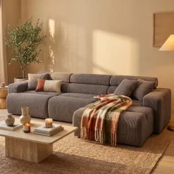 Woood Chaise Longue Bank Novi Rechts Ribstof