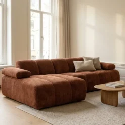 Woood Chaise Longue Bank Mojo Ribstof Roestbruin Links Outlet