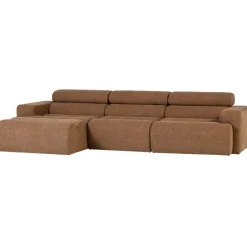 Woood Chaise Longue Bank Novi Links Bouclé Karamelbruin Caramel New
