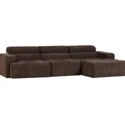 Woood Chaise Longue Bank Novi Rechts Melange Donkerbruin Online