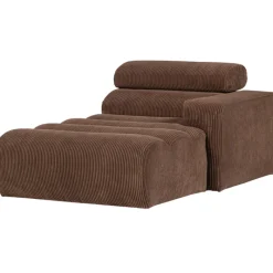 Woood Chaise Longue Novi Element Arm Rechts Ribstof bruin Mokka Best