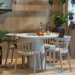 Woood Eettafel Damon Betonlook Ø100cm Wit Best