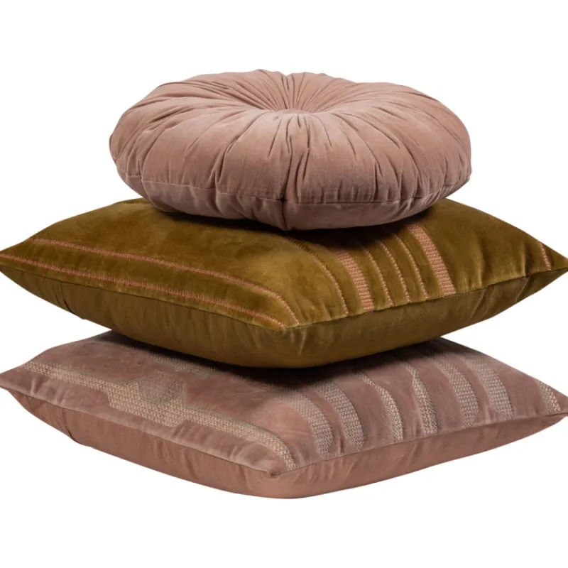 Woood Kussens Feis Velvet Roze/naturel Set Van 3 Online