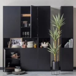Woood Opbergkast Finca Zwart 110cm