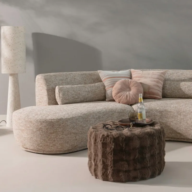 Woood Vloerlamp Loft Metaal/Bouclé Naturel 130xo30cm
