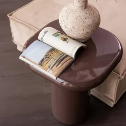 Woood Bijzettafel Zava Hout Hoogglans Donkerbruin Online