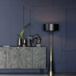 Woood Blackout Too Staande Lamp Metaal Zwart/brass