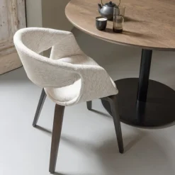 Woood Eetkamerstoel Yossi Met Houten Poot Donkerbruin