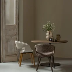 Woood Eetkamerstoel Yossi Met Houten Poot Naturel Best