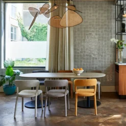 Woood Eettafel Tablo Ovaal Vl 220x90cm Pebble Grey/zwart Donkerbruin Clearance
