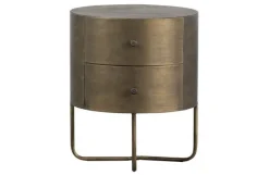 Woood Glossy Rond Kastje Metaal Antique Brass Best