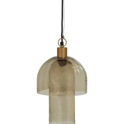 Woood Hanglamp Gigi Dubbele Kap Gehamerd Glas Naturel