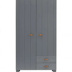 Woood Kast Dennis Met Laden Grenen Steel Grey