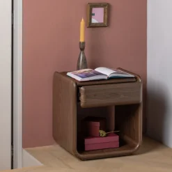 Woood Ladekast/nachtkastje Elura 1 Lade Hout Fineer Bruin Hot