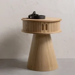 Woood Nachtkastje Karri Rond Naturel