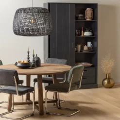 Woood Schuifdeurkast Move Grenen Matzwart