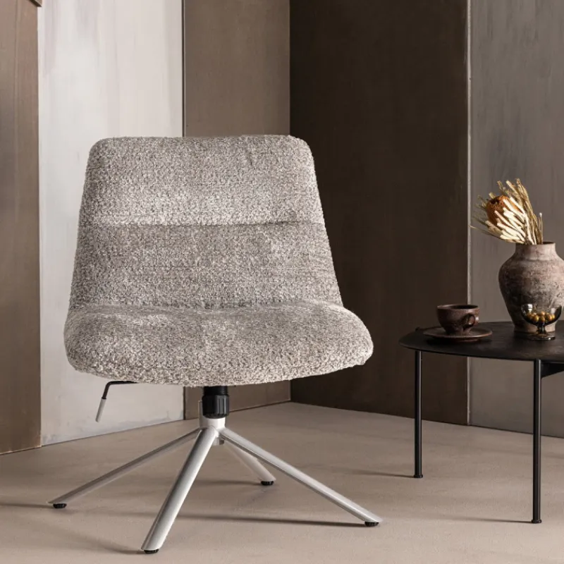 Woood Verstelbare Draaifauteuil Soren Wollig Grijs