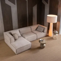 Woood Vloerlamp Loft Xxl Metaal/boucle Naturel 160xØ70cm