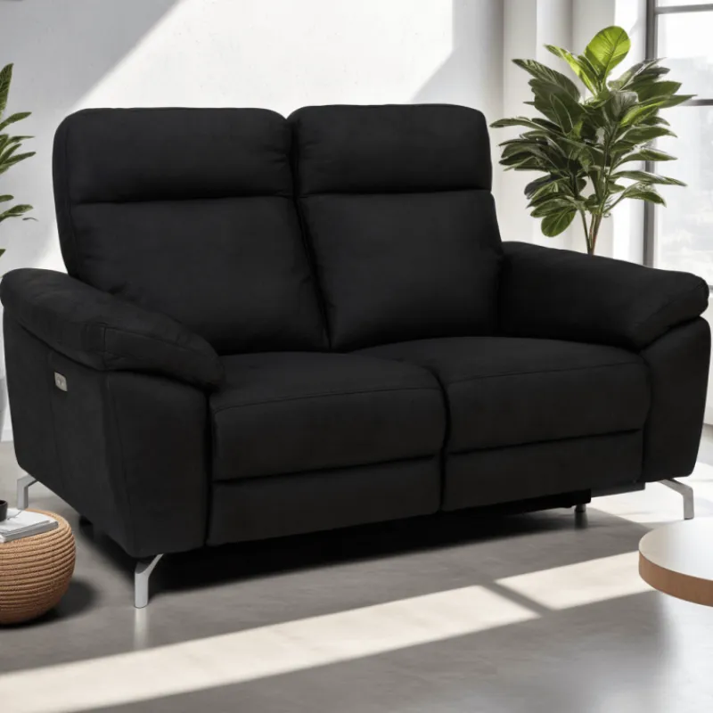 GM 2-Zits Bank Selesta Zwart - Giga Meubel Stof/Textiel Discount