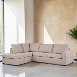 GM 3-Zits Hoekbank Links Inari Beige - Giga Meubel